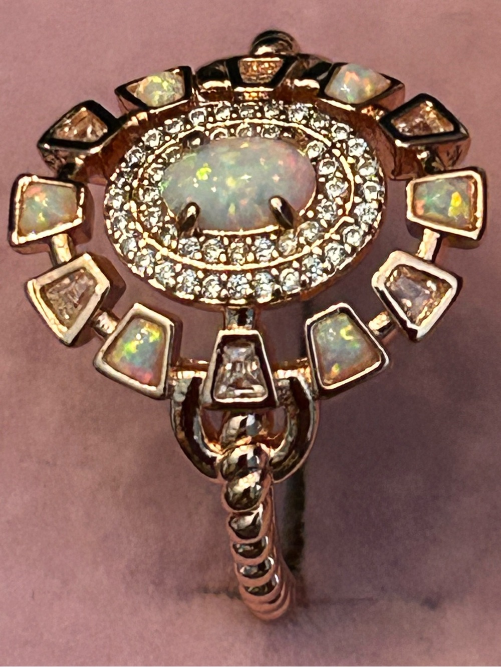 BP ‘The Secret Shine’ Opal Halo Ring in Rose Gold Tone with Rope Design Size9 - Picture 12 of 12